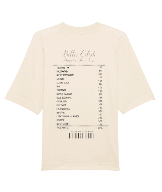 T-SHIRT OVERSIZE RECEIPT BILLIE EILISH