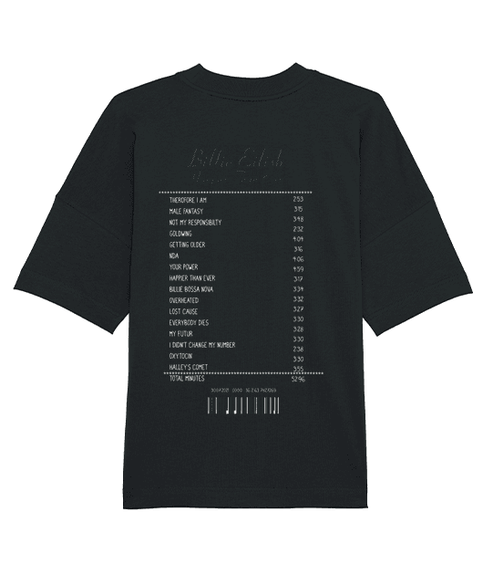 T-SHIRT OVERSIZE RECEIPT BILLIE EILISH