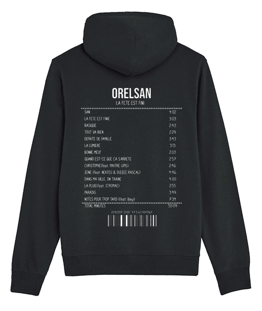 SWEATSHIRT RECEIPT ORELSAN (LA FÊTE EST FINI)