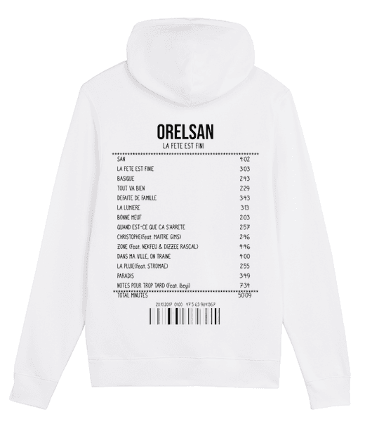 SWEATSHIRT RECEIPT ORELSAN (LA FÊTE EST FINI)