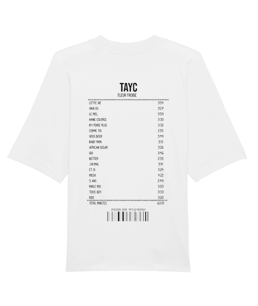T-SHIRT OVERSIZE RECEIPT TAYC (FLEUR FROIDE)