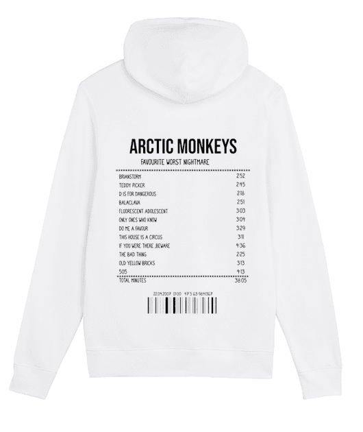 SWEATSHIRT RECEIPT ARTIC MONKEYS (FAVOURITE WORST NIGHTAMRE)