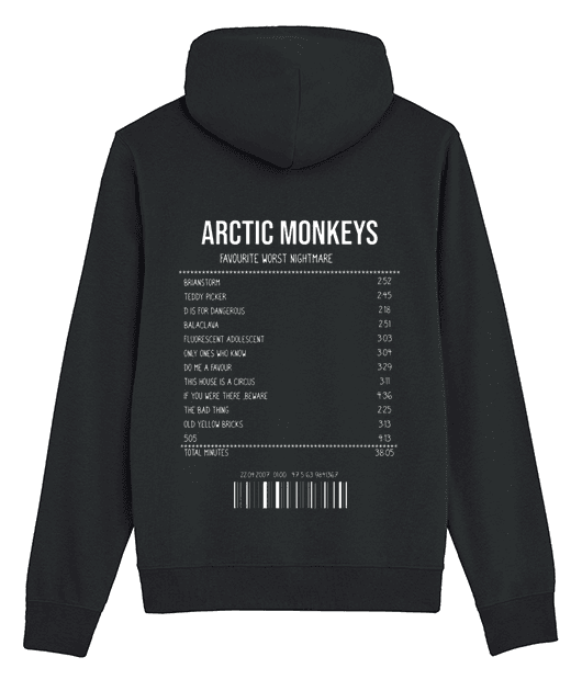 SWEATSHIRT RECEIPT ARTIC MONKEYS (FAVOURITE WORST NIGHTAMRE)